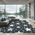 Deep Blue Celestial Starburst Collection Rug
