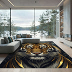 Majestic Golden Tiger Portrait Rug