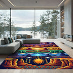 Vibrant Southwestern Landscape Mesas Sun Rug