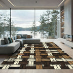 Woven Earth Tone Basket Weave Rug