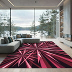 Vibrant Fuschia Geometric Starburst Art Rug