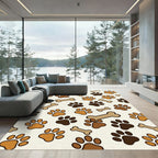 Playful Paw and Bone Neutral Rug