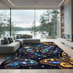 Cosmic Galaxy Butterfly Starry Night Rug