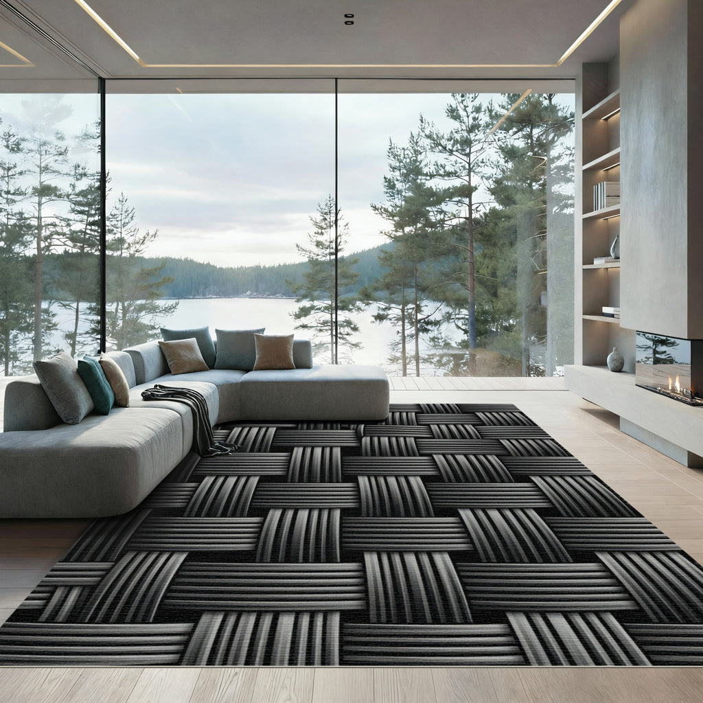 Monochrome Woven Texture Rug