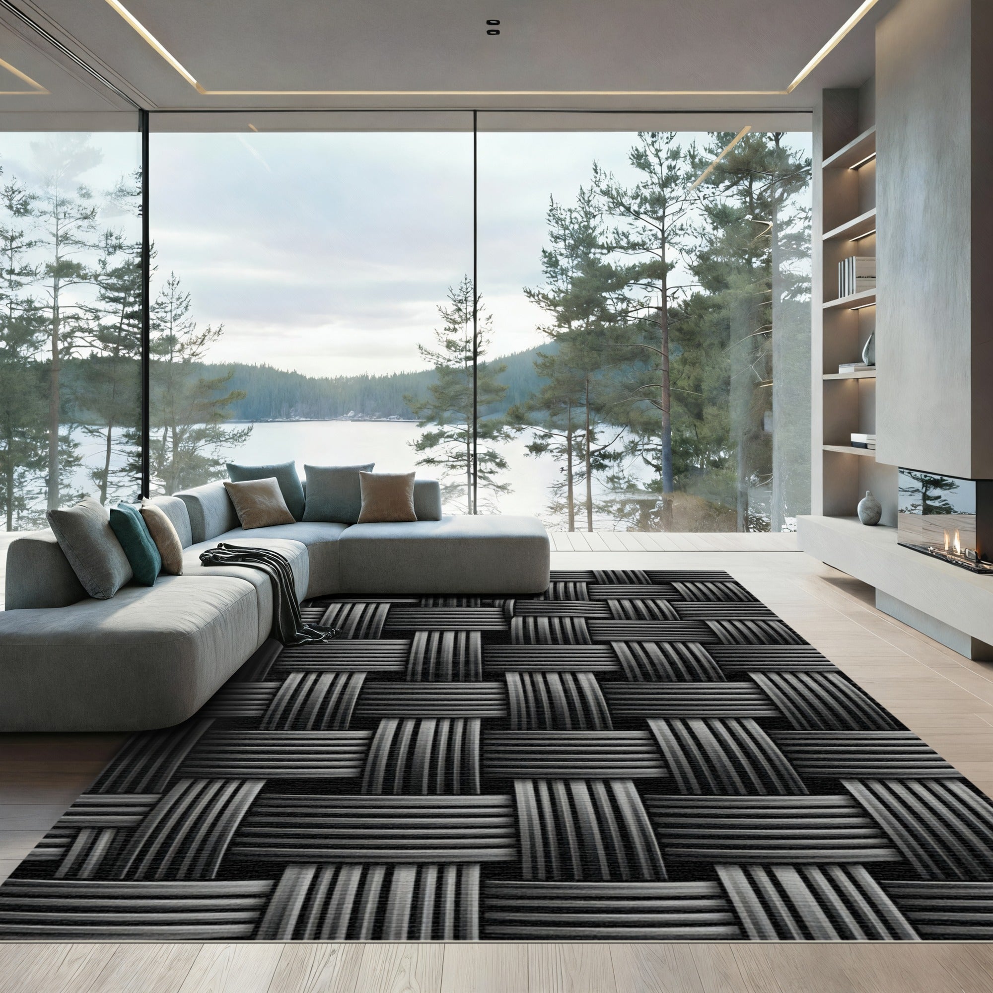 Monochrome Woven Texture Rug
