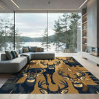 Modern Forest Deer Amber Woodland Rug