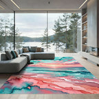 Watercolor Sunset Ocean Coastal Gradient Rug