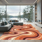 Warm Tones Swirling Abstract Rug