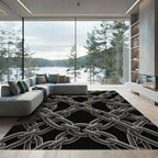 Dark Gray Interlocking Chain Rug