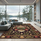 Ornate Gold Pendant Floral Vine Rug