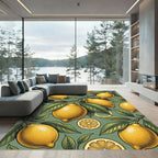 Classic Yellow Lemon Fruit Botanical Rug