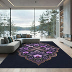 Ornate Orchid Filigree Plum Medallion Rug