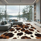 Plush Brown Speckled Faux Animal Hide Rug