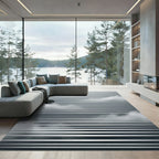 Minimalist Silver Gray Linear Cloud Rug