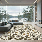 Vintage Cream Botanical Daisy Meadow Rug