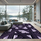 Woven Lavender Geometric Interlocking Bands Rug