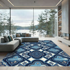 Coastal Nautical Star Wave Quatrefoil Rug