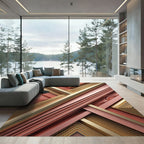 Rose Gold Geometric Accordion Ribbon Rug