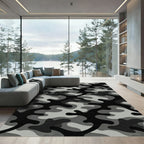 Monochrome Urban Camouflage Abstract Art Rug
