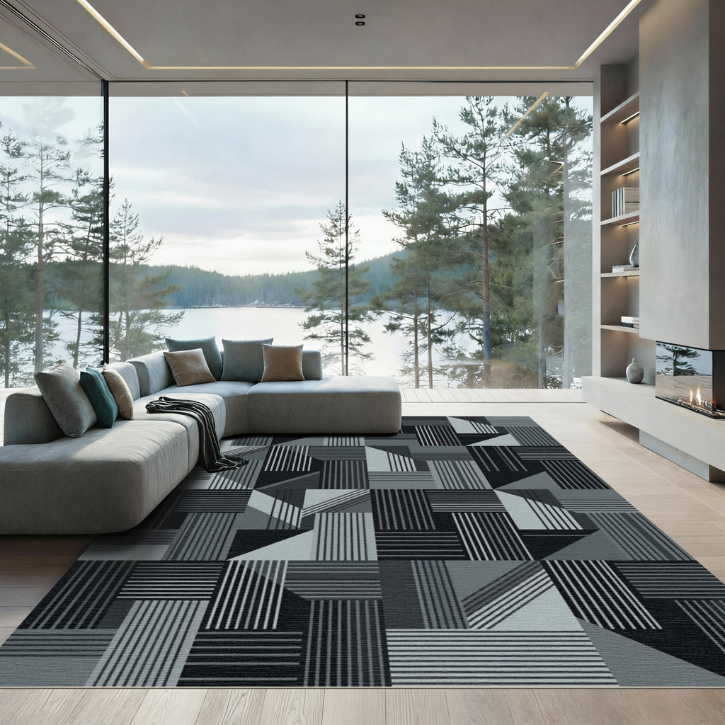 Monochromatic Geometric Blocks Composition Rug