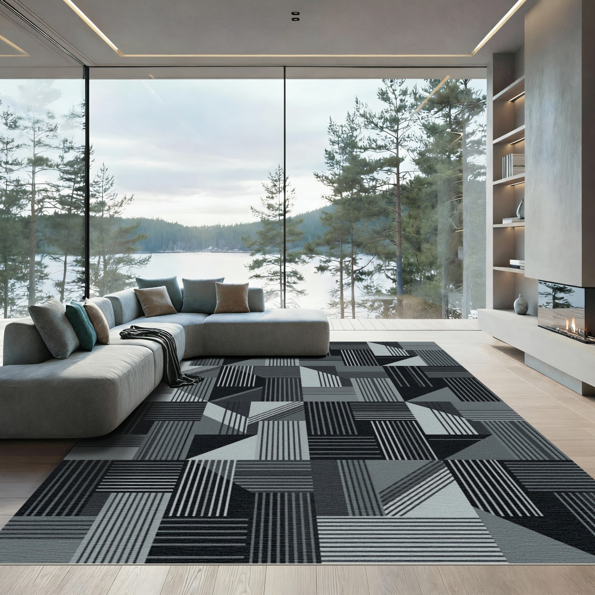Monochromatic Geometric Blocks Composition Rug