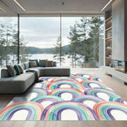 Watercolor Pastel Rainbow Arched Pattern Rug