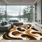 Earthy Organic Abstract Cream Rug
