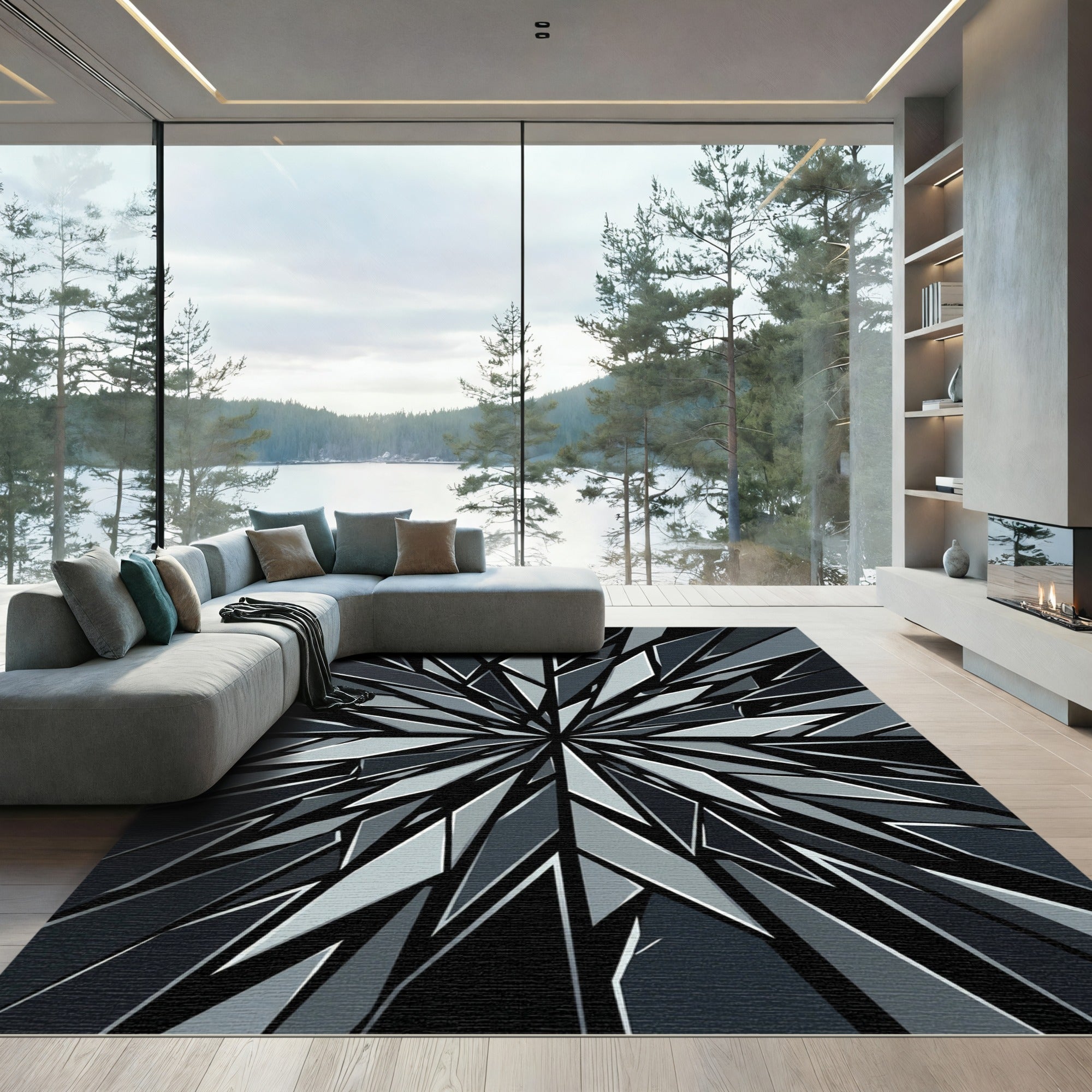 Monochromatic Shattered Geometric Explosion Rug