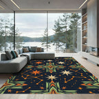 Celestial Constellation Geometric Art Deco Rug