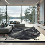 Vibrant Retro Vinyl Record Art Rug