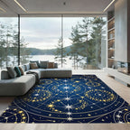 Celestial Navy Golden Constellation Map Rug