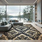 Antique Gray Scroll Acanthus Medallion Rug