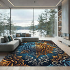 Dual Tone Ornate Floral Shield Rug