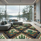 Southwestern Desert Cactus Diamond Tile Rug