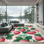 Strawberry Garden Gingham Fruit Rug