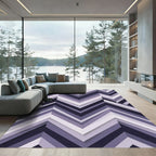 Modern Purple Geometric Chevron Art Rug