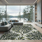 Botanical Sage Green Olive Branch Rug