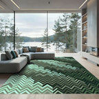 Ombre Mint Green Chevron Pattern Rug