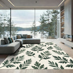 Dark Green Fern Botanical Repeat Rug