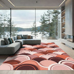 Abstract Earth Tone Layered Arch Rug