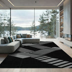 Linear Gray Stair Optical Illusion Rug