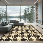 Houndstooth Stars Earth Tone Geometric Rug