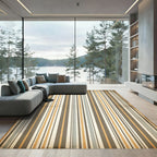 Vintage Earthy Tone Striped Rug