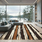 Rustic Earthy Stripe Splatter Rug