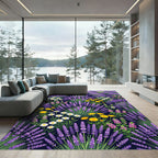 Vibrant Lavender and Wildflower Meadow Rug