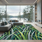 Lush Green Dewy Tropical Grass Rug