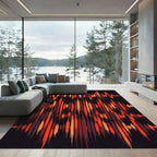 Fiery Abstract Soundwave Kilim Rug