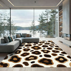 Modern Caramel and Espresso Leopard Spot Rug