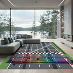Racing Track Geometric Numerical Grid Rug