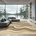 Earthy Swirl Abstract Wave Rug